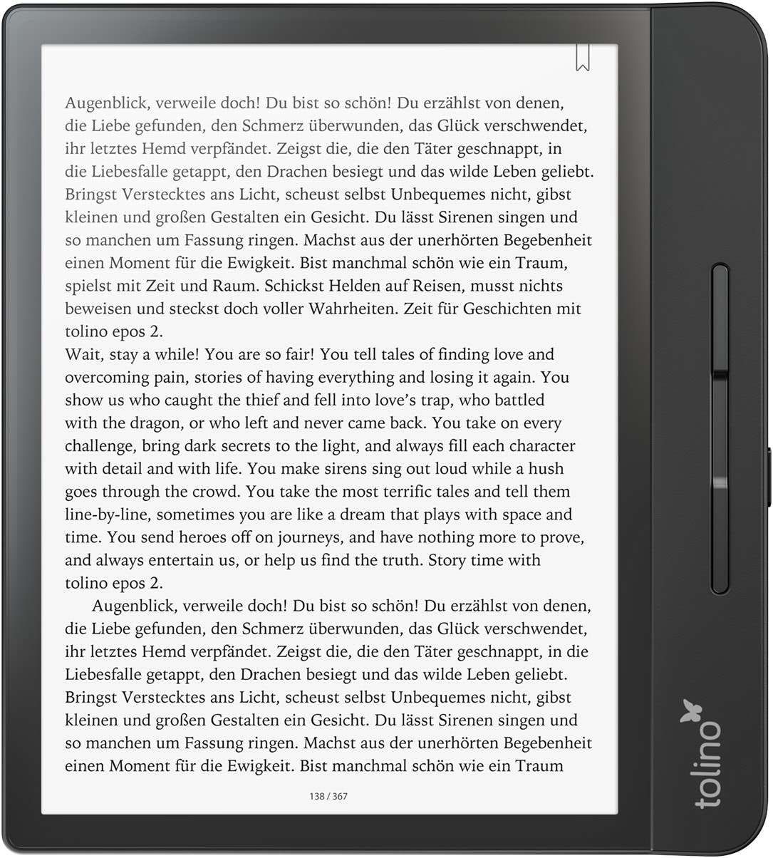 epos 2 E-Book Reader von Tolino