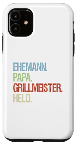 Ehemann Papa Grillmeister Held Vatertag Vintage Griller Hülle für iPhone 11 von Toller Vater Grill Spruch Für Familienvater