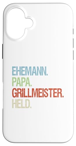 Ehemann Papa Grillmeister Held Vatertag Vintage Griller Hülle für iPhone 16 Plus Ehemann Papa Grillmeister Held Vatertag Vintage Griller Hülle für iPhone 16 Plus von Toller Vater Grill Spruch Für Familienvater