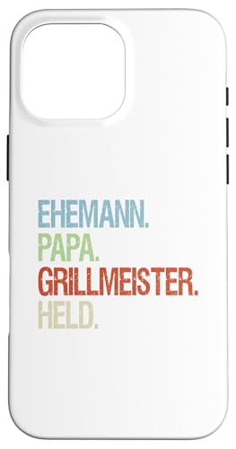 Ehemann Papa Grillmeister Held Vatertag Vintage Griller Hülle für iPhone 16 Pro Max von Toller Vater Grill Spruch Für Familienvater