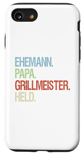 Ehemann Papa Grillmeister Held Vatertag Vintage Griller Hülle für iPhone SE (2020) / 7 / 8 von Toller Vater Grill Spruch Für Familienvater