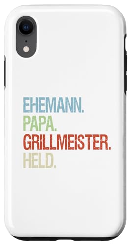 Ehemann Papa Grillmeister Held Vatertag Vintage Griller Hülle für iPhone XR von Toller Vater Grill Spruch Für Familienvater