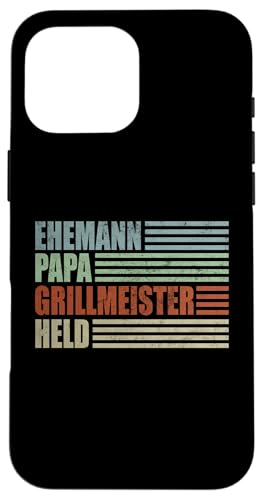 Ehemann Papa Grillmeister Held Vatertag Vintage Weihnachten Hülle für iPhone 16 Pro Max von Toller Vater Grill Spruch Für Familienvater