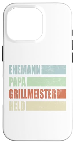Ehemann Papa Grillmeister Held Vatertag Vintage Weihnachten Hülle für iPhone 16 Pro von Toller Vater Grill Spruch Für Familienvater