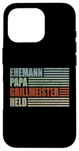 Ehemann Papa Grillmeister Held Vatertag Vintage Weihnachten Hülle für iPhone 16 Pro von Toller Vater Grill Spruch Für Familienvater