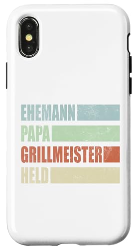 Ehemann Papa Grillmeister Held Vatertag Vintage Weihnachten Hülle für iPhone X/XS Ehemann Papa Grillmeister Held Vatertag Vintage Weihnachten Hülle für iPhone X/XS von Toller Vater Grill Spruch Für Familienvater