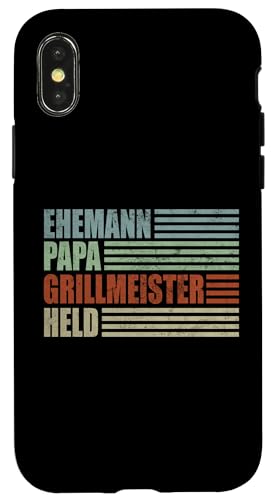 Ehemann Papa Grillmeister Held Vatertag Vintage Weihnachten Hülle für iPhone X/XS Ehemann Papa Grillmeister Held Vatertag Vintage Weihnachten Hülle für iPhone X/XS von Toller Vater Grill Spruch Für Familienvater