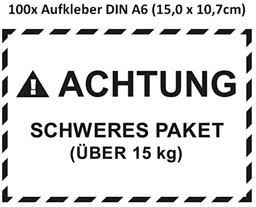 100 Etiketten "Schweres Paket über 15kg" für Amazon FBA Versandrichtlinie von TollesfürKinder