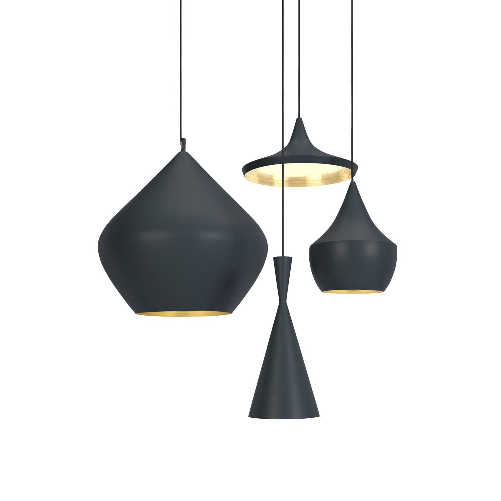 Tom Dixon Beat Range Round Pendellampe 4fl schwarz von Tom Dixon