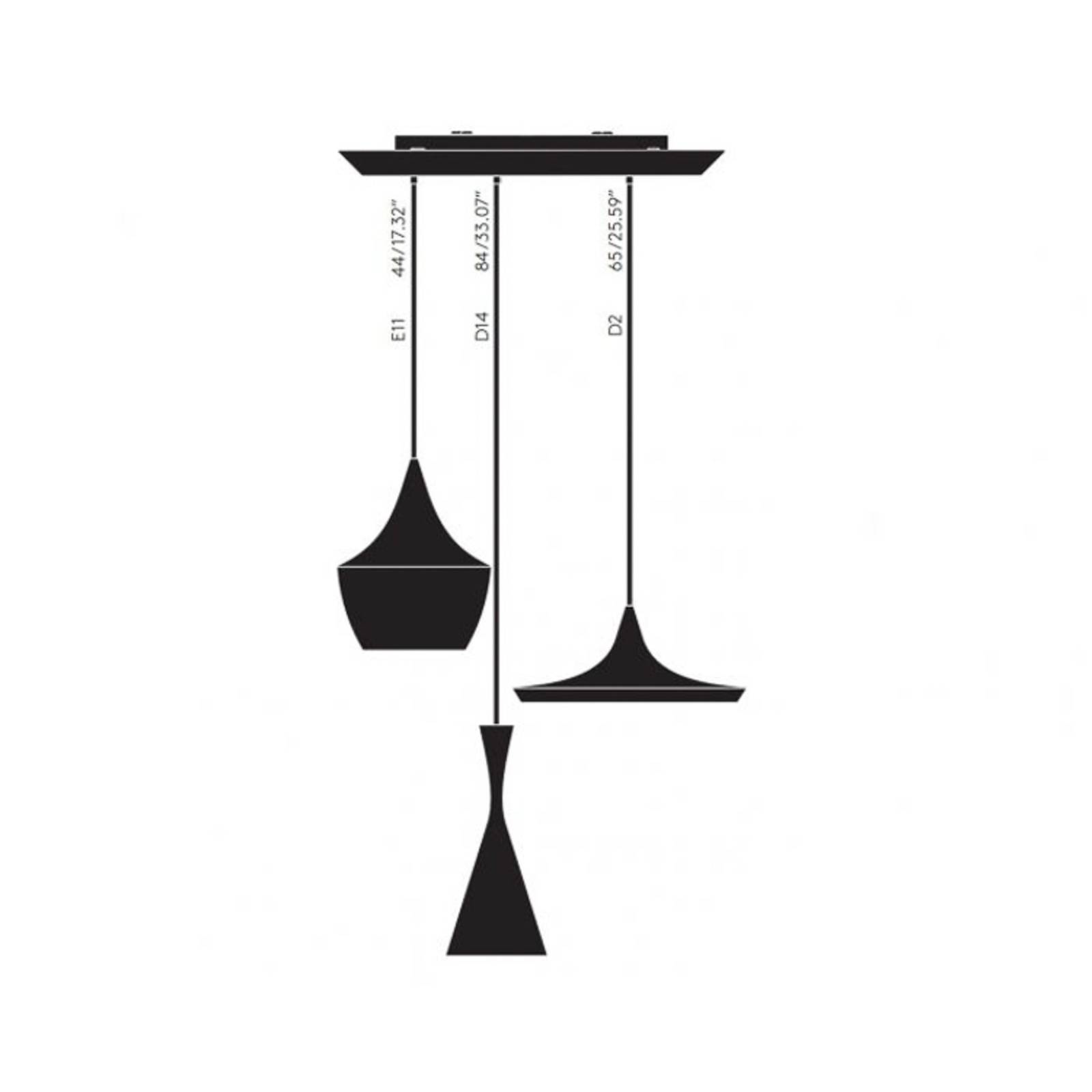 Tom Dixon Beat Trio Round Pendellampe 3fl weiß von Tom Dixon