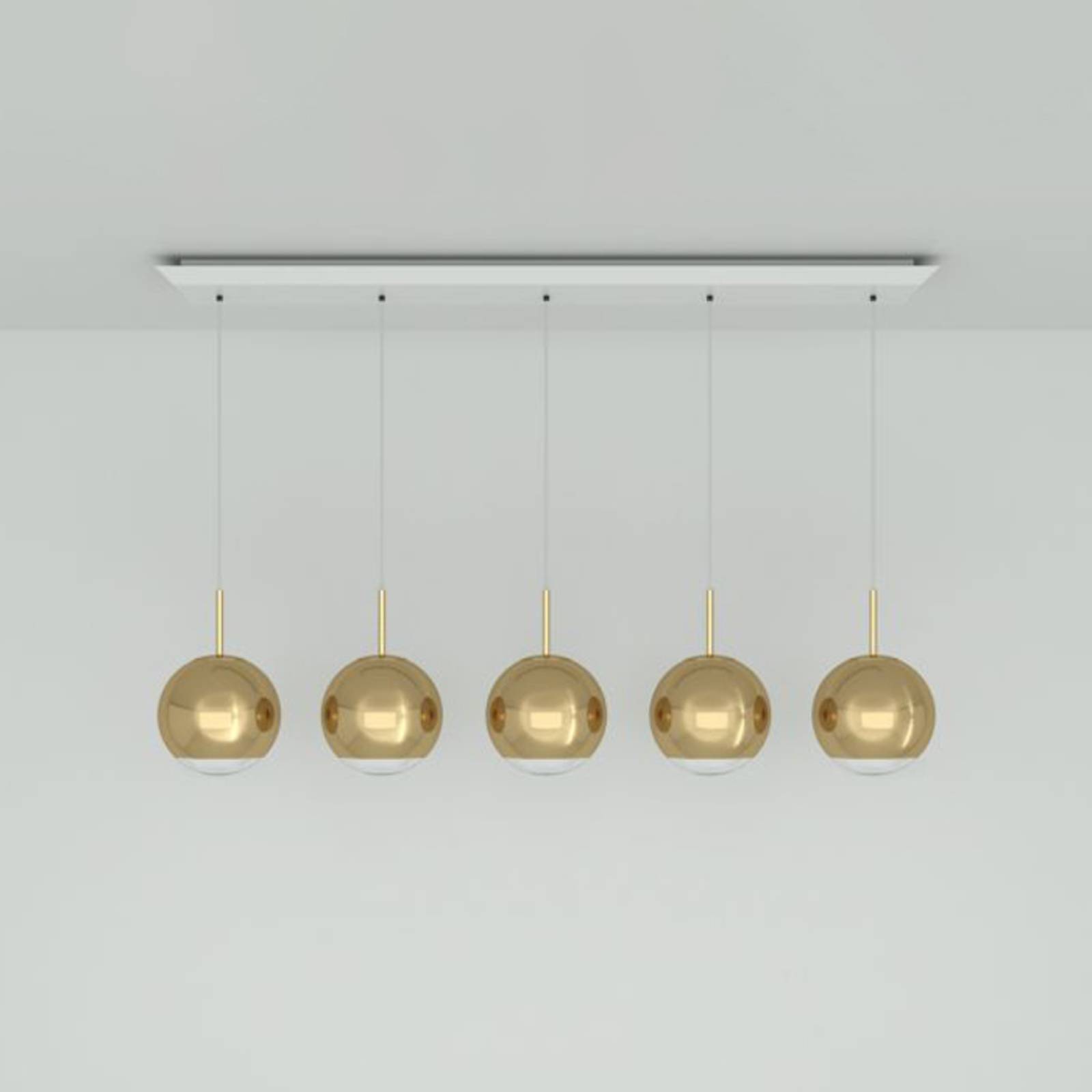 Tom Dixon Mirror Ball 25 cm Linear 5fl gold von Tom Dixon