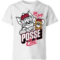Tom & Jerry Posse Cat Kinder T-Shirt - Weiß - 7-8 Jahre von Tom & Jerry