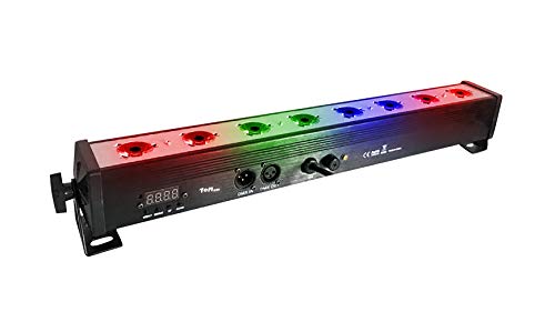 TOM, PAR-LED-Licht, Bühnenlicht mit 8 Stück 3W RGB 3-in-1 LEDs und 7 DMX512-Modi für Disco/Party/Theater/Bar/Wand (RGB) von Tom