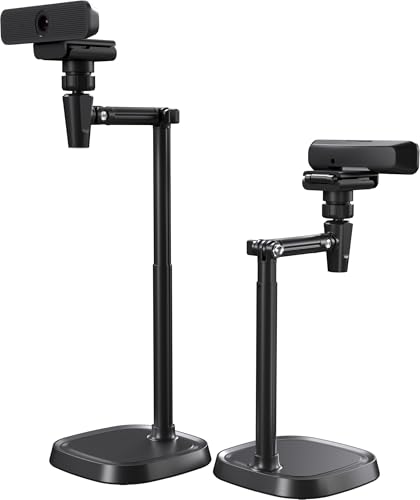 TomGear Webcam-Ständer, Kamerahalterung, Handy-Ständer für Webcam C925e, C922x, C922, C930e, C930, C920, C615, Brio 4K, DSLR-Kamera, rechtes Licht mit 6,35 mm Gewinde (Schwarz) von TomGear