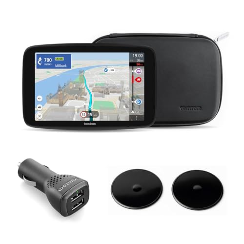 TomTom Camper Navi GO Camper Max 2. Generation Premium Pack (7" Display, POI`s für Wohnmobil- und Wohnwagen, Updates via Wi-Fi, TomTom Traffic, Fahrzeugprofile speichern, Weltkarten, Premium Zubehör) von TomTom