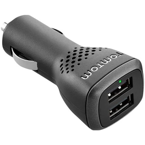 TomTom Duales USB Auto-Schnellladegerät, 2,4 A pro Anschluss, geeignet für alle TomTom Navigationsgeräte und weitere USB-Geräte, wie Smartphones oder Tablets (Kabel sind nicht enthalten) von TomTom