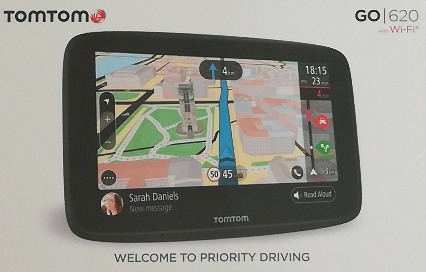 TomTom GO 620 6 zoll PKW-Navigationsgerät (158 Länder inkl. Europa and USA, Lebenslange Kartenupdates, Bluetooth, Wi-Fi, Weltkarten, Lifetime Map Updates, Hochleistungs-GPS) von TomTom