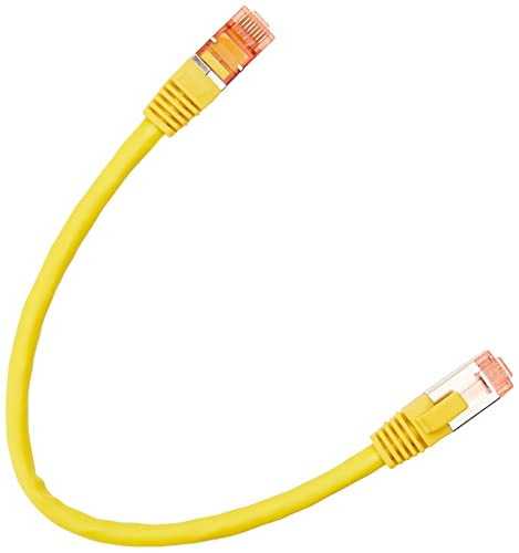 Tecline 715003Y Category 6 Ethernet Kabel mit schmalem Knickschutz (0,3 m) gelb von TomTrend