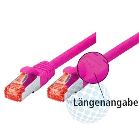 Tecline 71502M Category 6 Ethernet Kabel mit schmalem Knickschutz (2,0 m) magenta von TomTrend