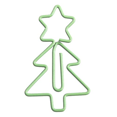 Tomaibaby 1 Box Weihnachtsbaum Büroklammern Metall Kreative Büroklammern Lesezeichen Planer Clips Binder Pin für Schulbüro nach Hause (Hellgrün) von Tomaibaby