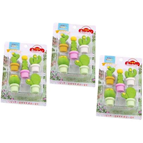 Tomaibaby 15 Stück Kaktus Radiergummis Pflanzen Geformte Radiergummis Bleistift Gummi Radiergummis Briefpapier Belohnt Kinder Kinder Radiergummi Geschenk Party Gefälligkeiten für von Tomaibaby