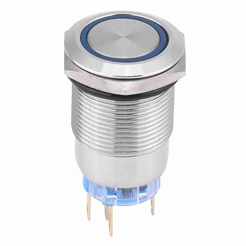 Selbstverriegelungsschalter, Selbstverriegelungsknopf 12V Wasserdichte Toogle-Taste-Schalter-Taste-Schalter Modifikation und Reparaturkits Grün Rot Blau (Blau) von Tomantery