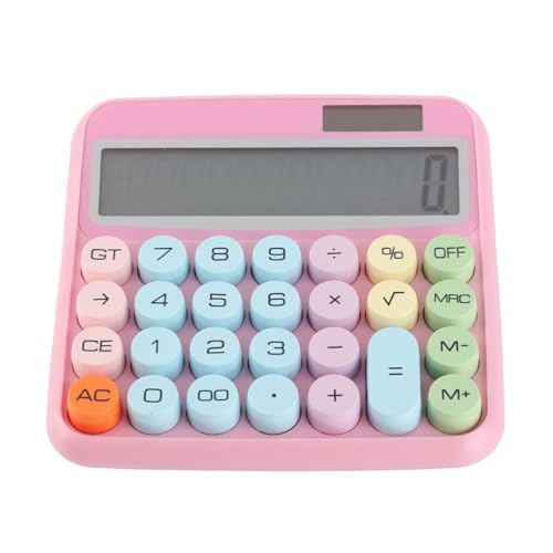 Taschenrechner, 12 -Bit -Mechanische Tastatur 15 Grad Berechnung des Elektronischen Desktops für die Klasse (Rosa) von Tomantery