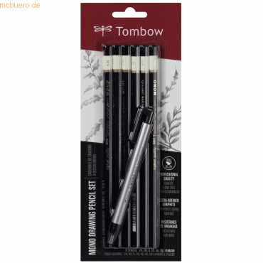 6 x Tombow Bleistift-Set Mono 6 Bleistifte + 1 Radierstift von Tombow