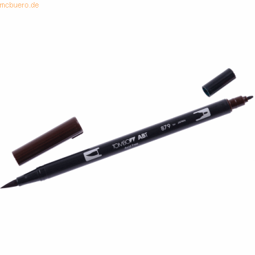 6 x Tombow Dual-Fasermaler ABT mit Rundspitze/Pinselspitze brown von Tombow