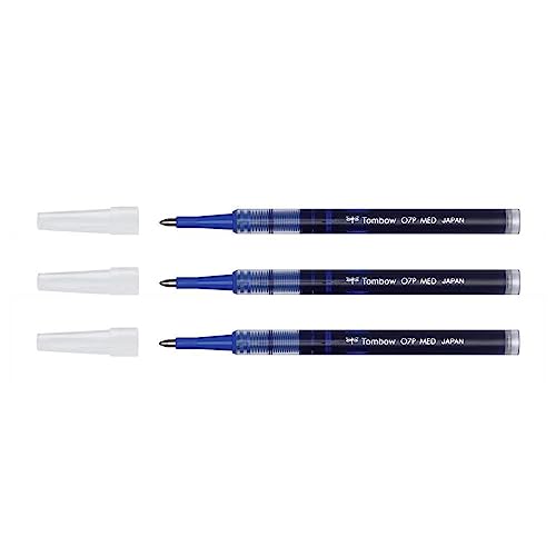 TOMBOW 3 Minen für Tintenroller, breite Spitze, Blau von Tombow