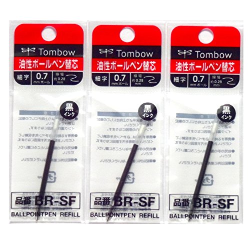 Tombow 0,7 mm schwarz Tinte Refill Nachfüllpackung (BR-SF33), für Airpress Ball Point Stift (BC-AP), 3er-Pack/3 Stück (Japan-Import) [Originalpaket Komainu-Dou] von Tombow von Tombow