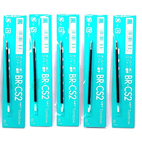 Tombow 0,7 mm schwarze Tinte Nachfüllminen (BR-CS233), für Tombow Multicolor Kugelschreiber Reporter 2, Reporter 3 und Reporter 4, × 5 Pack/insgesamt 5 Stück (Japan Import) von Tombow