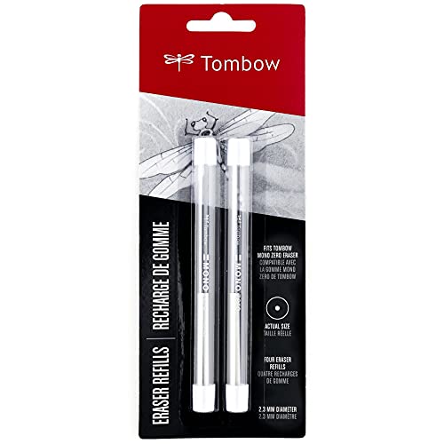 Tombow 57316 Mono Zero Radiergummi, rund, 2,3 mm, 2 Stück von Tombow