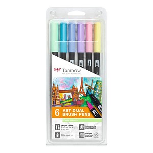 Tombow ABT Dual Brush-Pens farbsortiert, 6 St. von Tombow