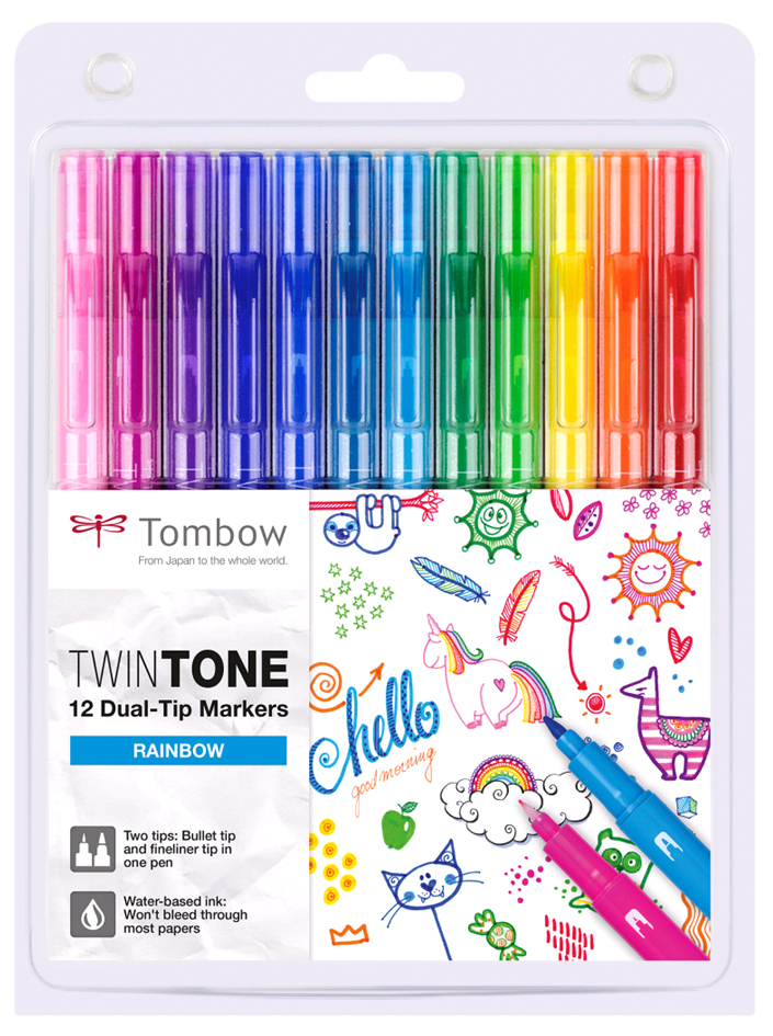 Tombow Doppelfasermaler , TwinTone,  Rainbow Colours, 12er Set von Tombow