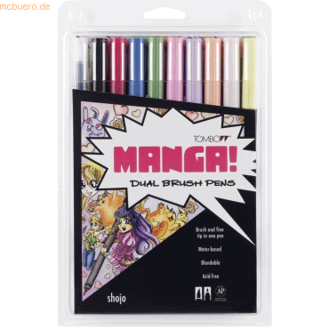 Tombow Dual-Fasermaler ABT mit Rundspitze/Pinselspitze 10 Stifte Manga Tombow Dual-Fasermaler ABT mit Rundspitze/Pinselspitze 10 Stifte Manga von Tombow