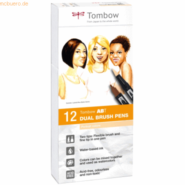 Tombow Dual-Fasermaler ABT mit Rundspitze/Pinselspitze Wasserbasis Por Tombow Dual-Fasermaler ABT mit Rundspitze/Pinselspitze Wasserbasis Por von Tombow