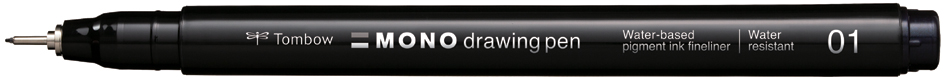 Tombow Fineliner MONO drawing pen, schwarz, Strichstärke 01 von Tombow