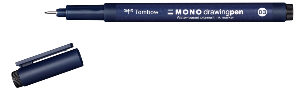 Tombow Fineliner MONO drawing pen, schwarz, Strichstärke 03 von Tombow