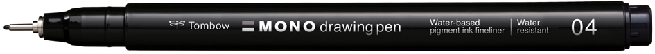 Tombow Fineliner MONO drawing pen, schwarz, Strichstärke 04 von Tombow