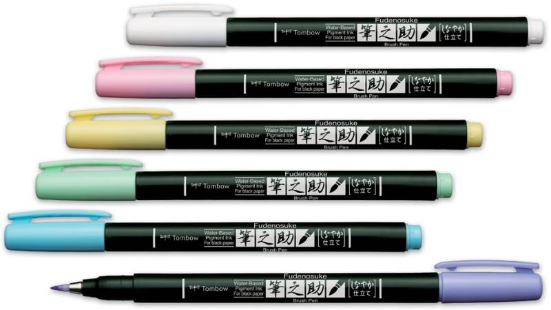 Tombow Kalligraphie-Stift Fudenosuke Pastel, hellblau von Tombow