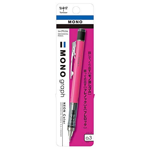 Tombow Mono Graph Mechanical Pencil Neon Color | 0.3mm | Neon Pink von Tombow
