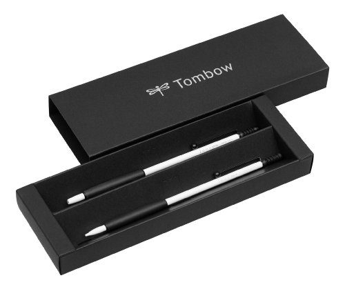 Tombow PLZ-211-3 Schreibgeräteset Zoom 707 Kugelschreiber mit Druckbleistift, weiß/schwarz von Tombow