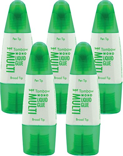 Tombow PT-MTC Flüssigkleber, Multi Talent mit zwei Spitzen, 25 g (5er Pack, Multi Talent) von Tombow