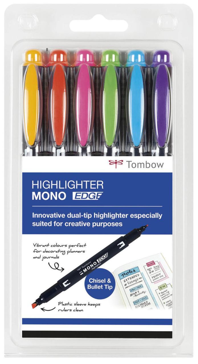 Tombow Textmarker MONO edge Mehrfarbig von Tombow