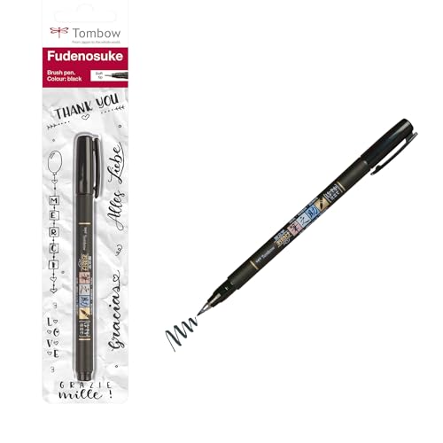 Tombow WS-BS Brush Pen Fudenosuke, weiche Spitze, schreibfarbe schwarz, 1 Stück (1er Pack) von Tombow