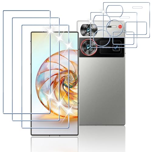 Tomooo Schutzfolie für Nubia Z60 Ultra für Panzerglas, 3 Stück Displayschutzfolie und 2 Stück Kameraschutz, 9H Härte Anti-Kratzer Panzer Schutz Glas, HD-Klar Anti-Bläschen Schutzfolie von Tomooo