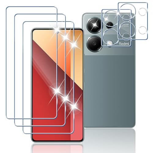 Tomooo Schutzfolie für Xiaomi Redmi Note 13 Pro 4G für Panzerglas, 3 Stück Displayschutzfolie und 2 Stück Kameraschutz, 9H Härte Anti-Kratzer Panzer Schutz Glas, HD-Klar Anti-Bläschen Schutzfolie von Tomooo