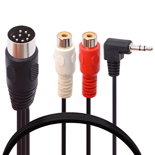 8-poliges DIN auf RCA + 3,5-mm-Kabel, 8-polige DIN auf 2 Cinch-Buchse, 3,5 mm, 90 Grad rechtwinkliger Stecker, Audiokabel, 1,8 m (RCA-Buchse) von Tomost