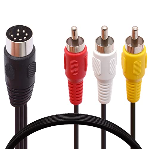 Tomost DIN-Kabel mit 8-poligem Stecker auf 3 Cinch-Stecker, 8-poliger DIN-Stecker auf 3-RCA-Stecker, 3 x Cinch-Stecker, Audio-Adapterkabel für Musikinstrumente, Audio-Geräte (3 meter) von Tomost